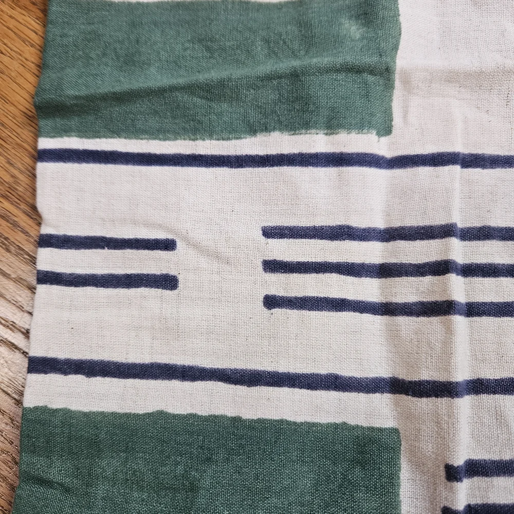 20x20 West Elm Green. Navy Geometric Pattern Pillow Cover